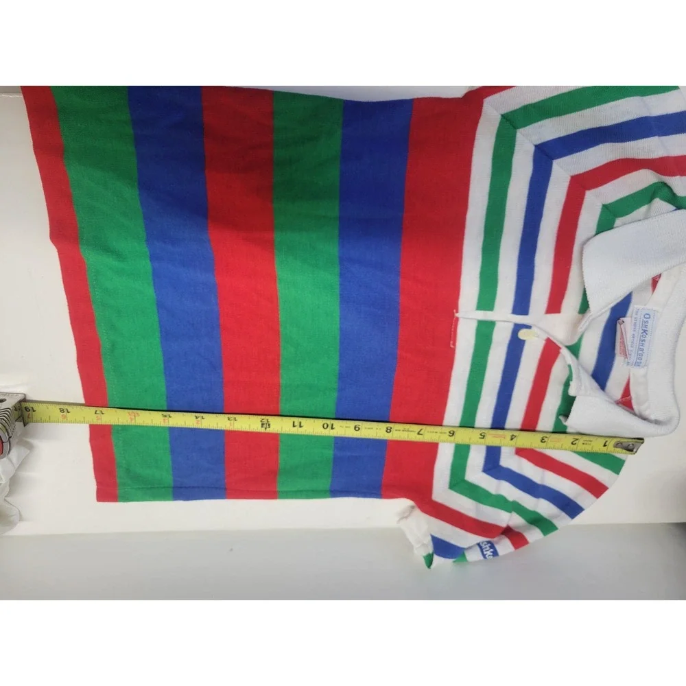 Vtg OshKosh B'gosh Kids Striped Polo Shirt Short Sleeve‎ Size 7